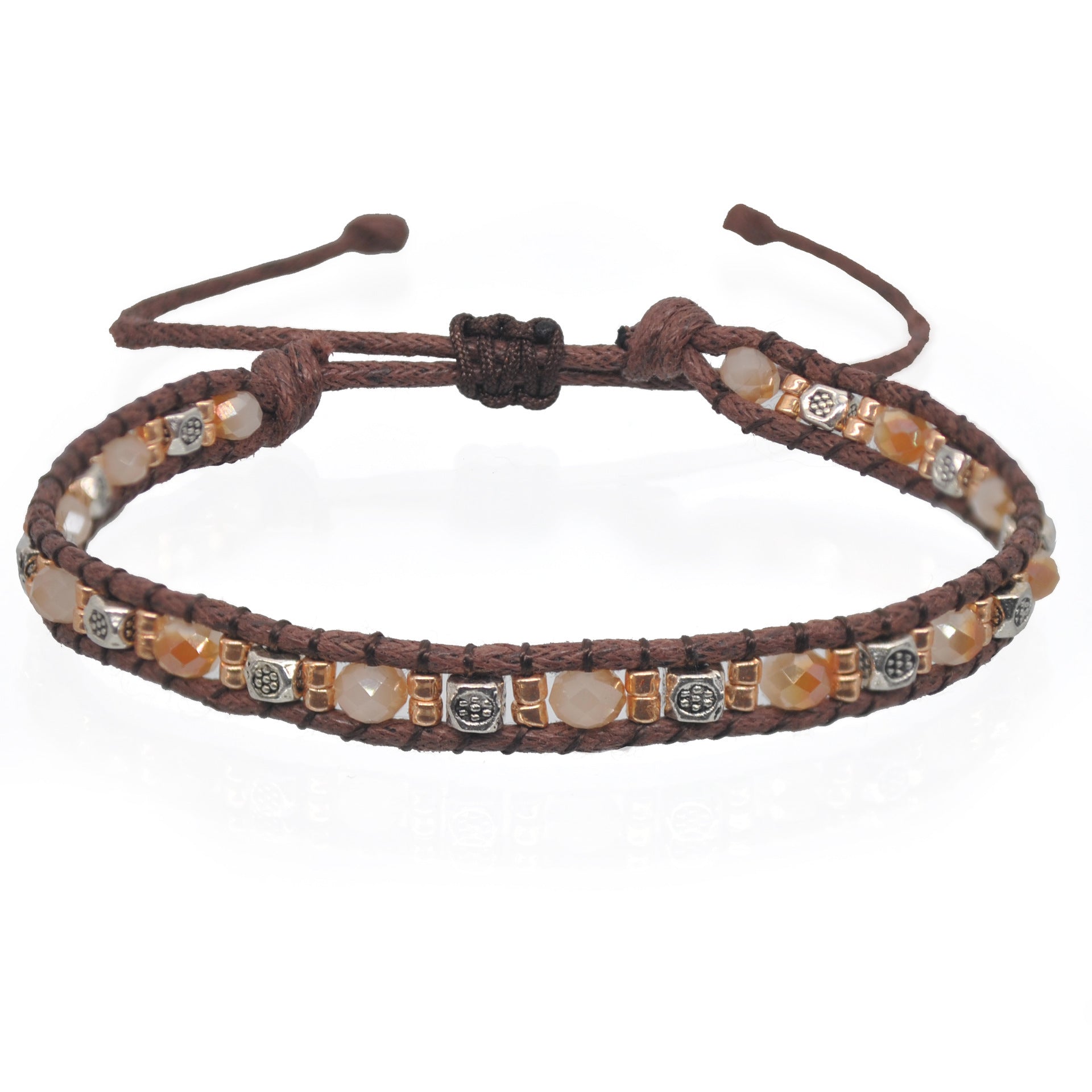 Wholesale Handmade Boho Chic Double-Strand Rice Bead Stretch Bracelet,  Middle Eastern Style Women' s Jewelry Accessory