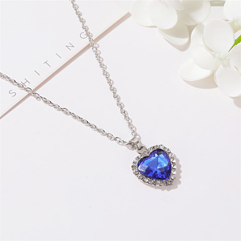 Wholesale  Crystal Gem Love Necklace