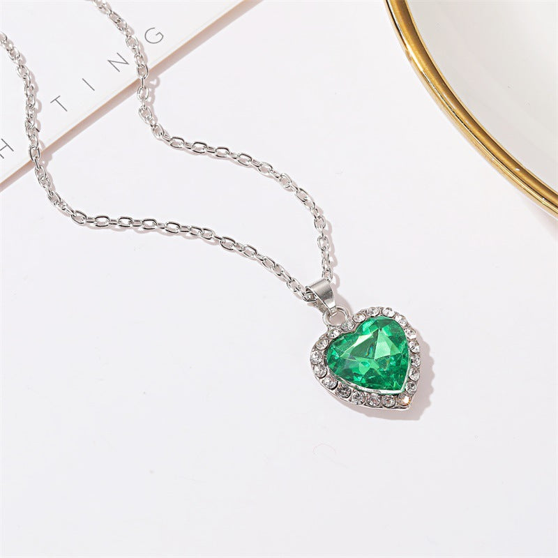 Wholesale  Crystal Gem Love Necklace