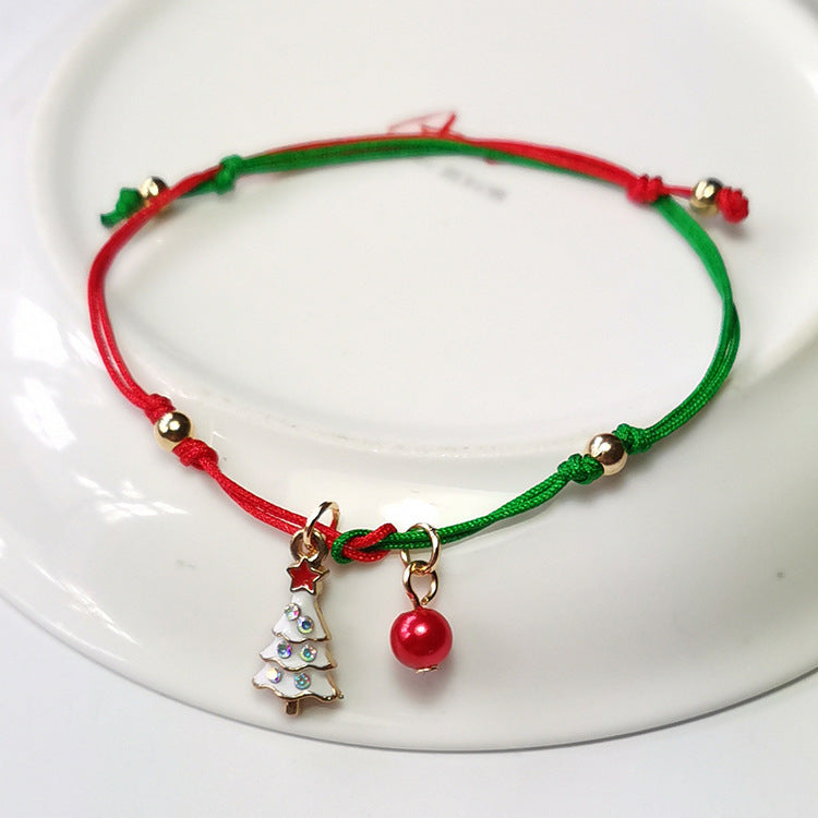 Wholesale Christmas Snowflake Elk Christmas Tree Braided Bracelet ACC-BT-Haol008