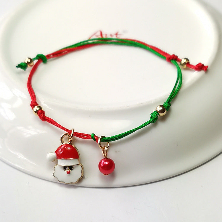 Wholesale Christmas Snowflake Elk Christmas Tree Braided Bracelet ACC-BT-Haol008
