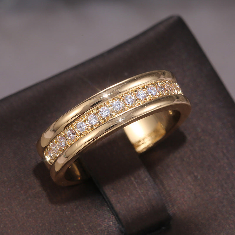 Wholesale Gold Geometric Ring Copper Jewelry Accessory for Women Everyday Wear