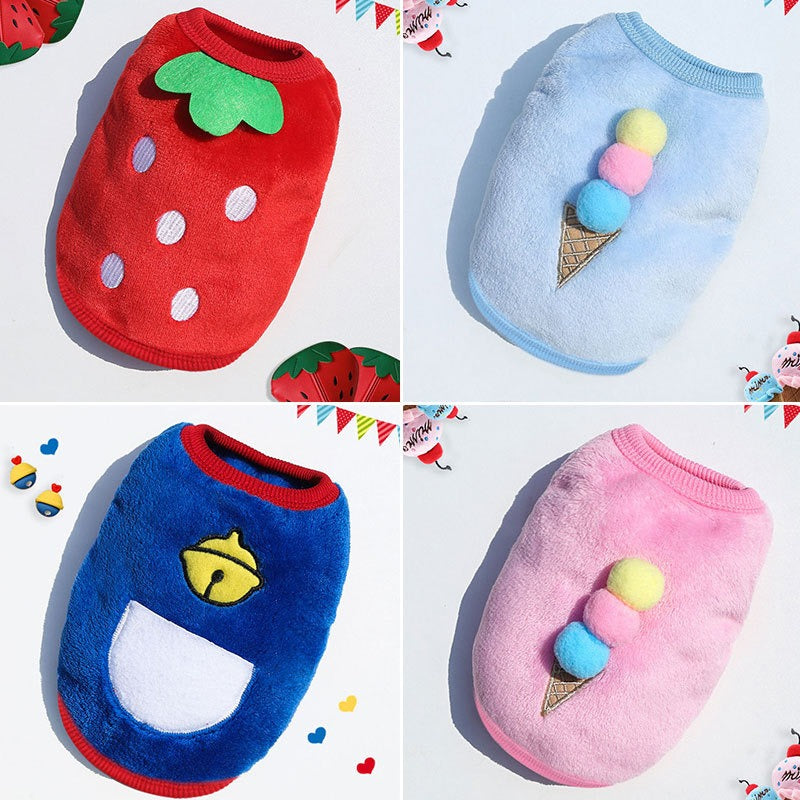 Wholesale Cartoon Flannel Warm Pet Clothes ACC-PCS-WeiW026