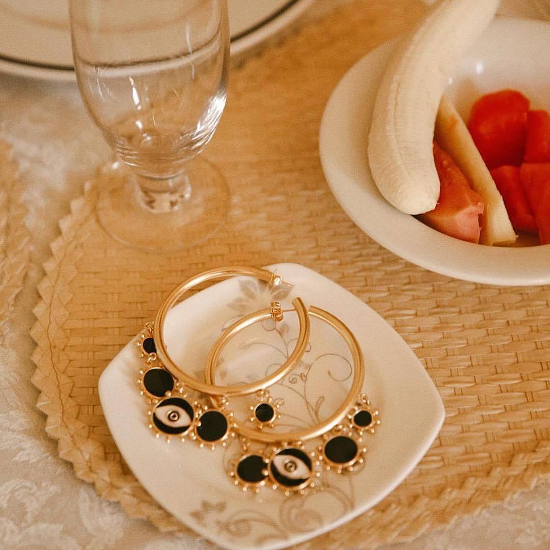 Wholesale Alloy Dripping Oil Devil Eye Eye Earrings Ear Studs ACC-ES-Huil007