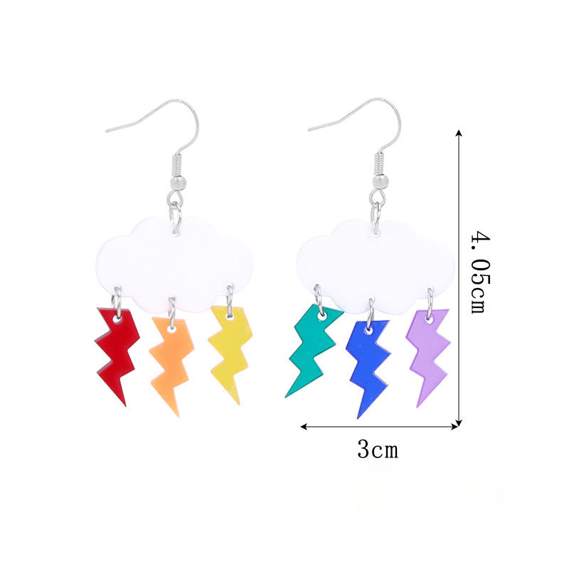 Wholesale LGBT Pride Month Rainbow Alloy Earrings ACC-ES-BinLi002