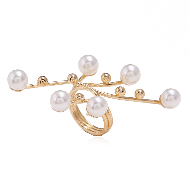 Wholesale Pearl Geometric Color Rings