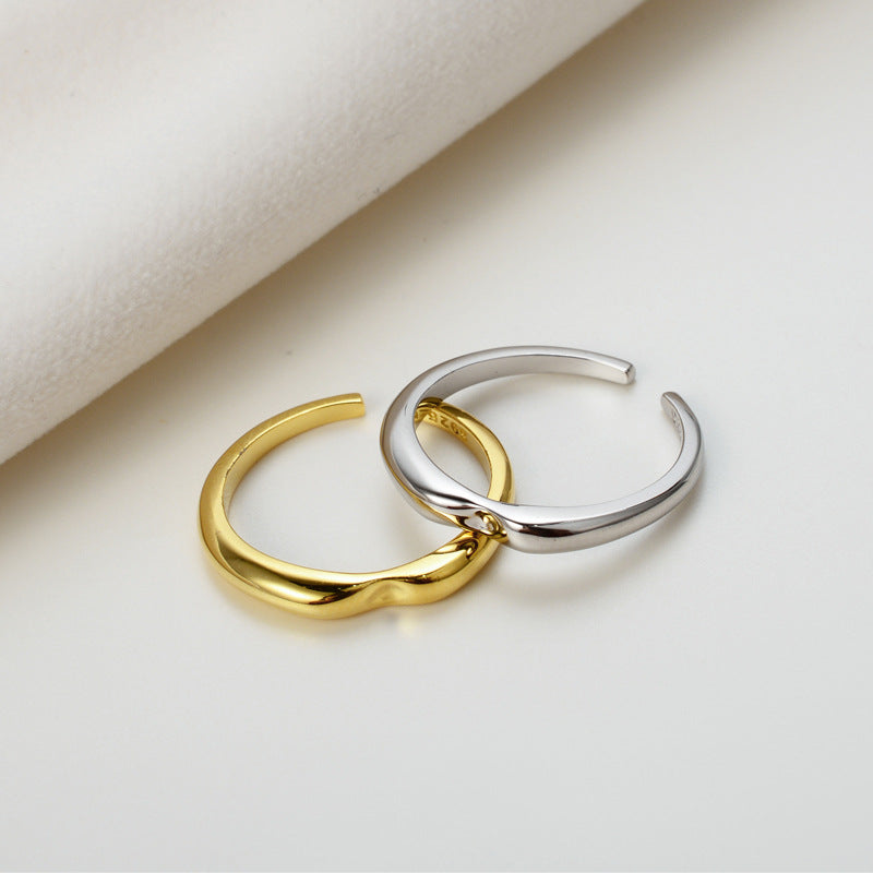 Wholesale S925 Sterling Silver Irregular Geometric Rings ACC-RS-YWE014