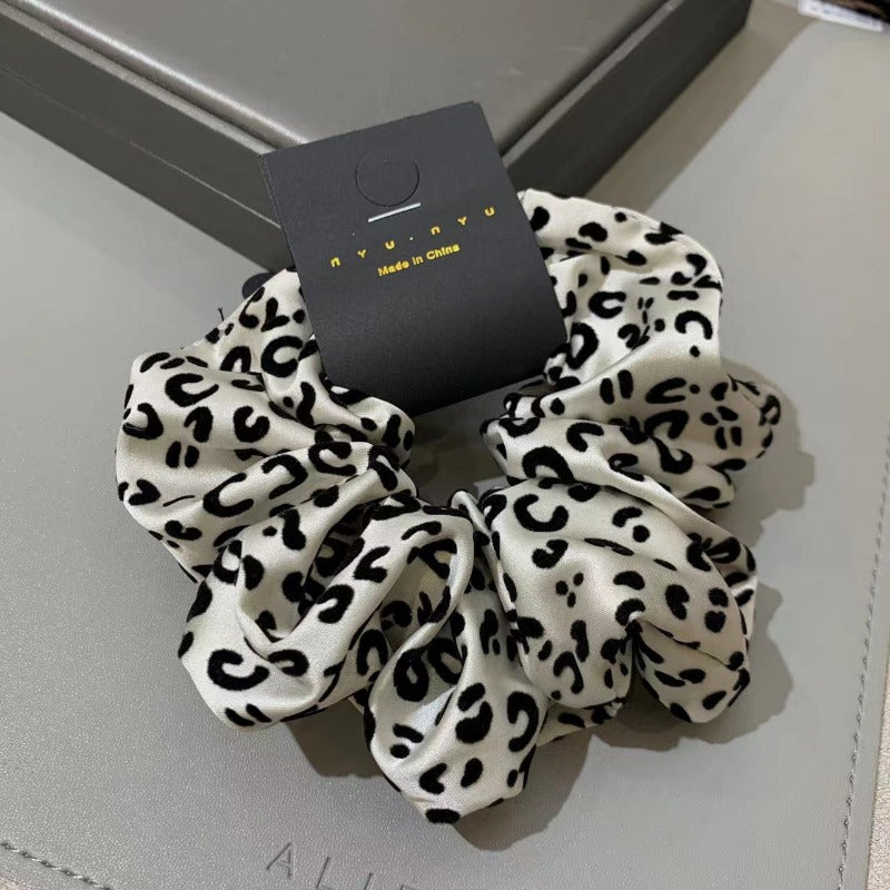Wholesale Fashion Satin Flocked Leopard Hair Tie ACC-HS-Fanz003