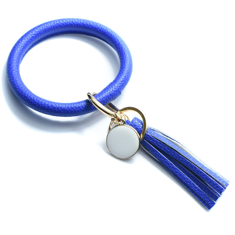 Wholesale Solid Color Leather Wristlet Keychain ACC-KC-QiuXue004