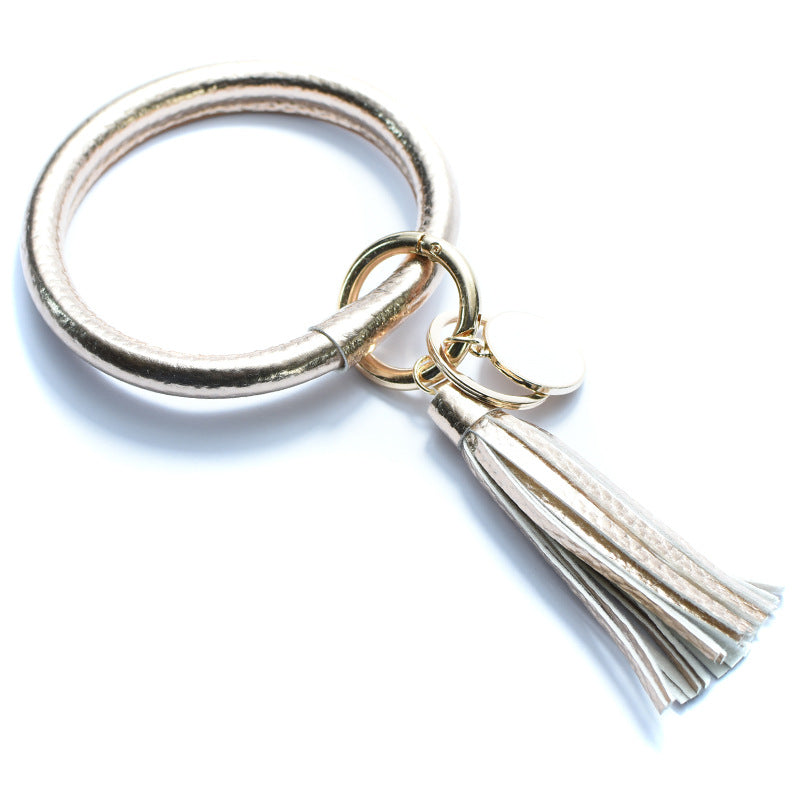 Wholesale Solid Color Leather Wristlet Keychain ACC-KC-QiuXue004