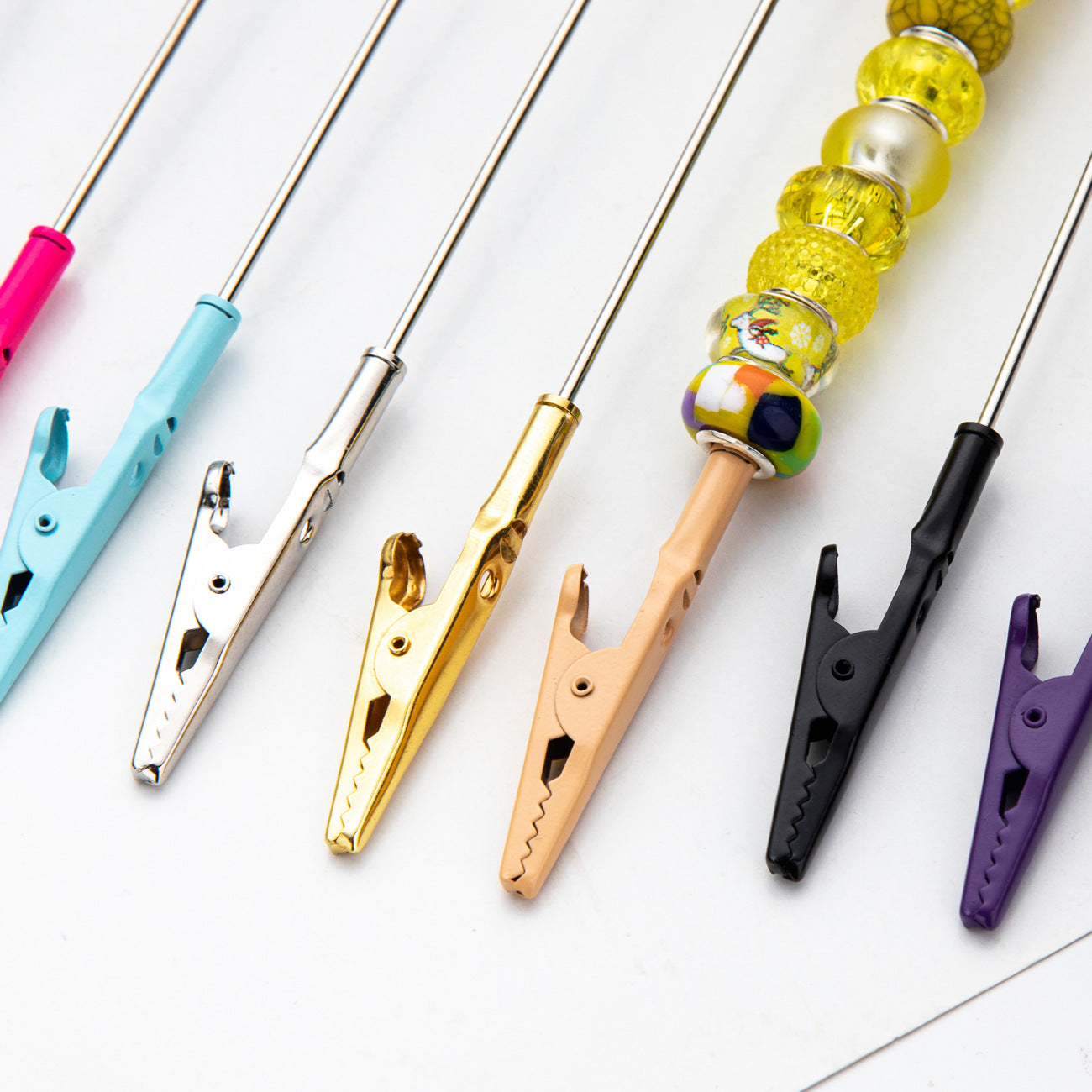 Wholesale Beadable Metal Card Grabber For Long Nails Macaron Color DIY Contactless Cards with Cards Puller ACC-KC-HuaH002