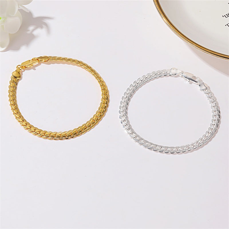 Wholesale Embossed Chain Men's Bracelet Twist Chain ACC-BT-meih003