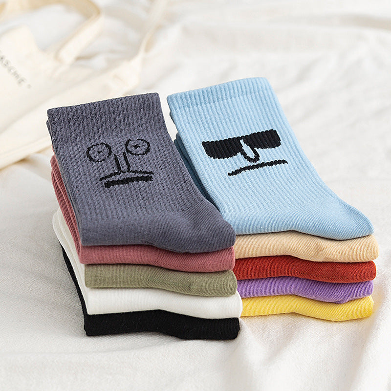 Wholesale Funny Expression Middle Tube Socks ACC-SK-Yuqin006