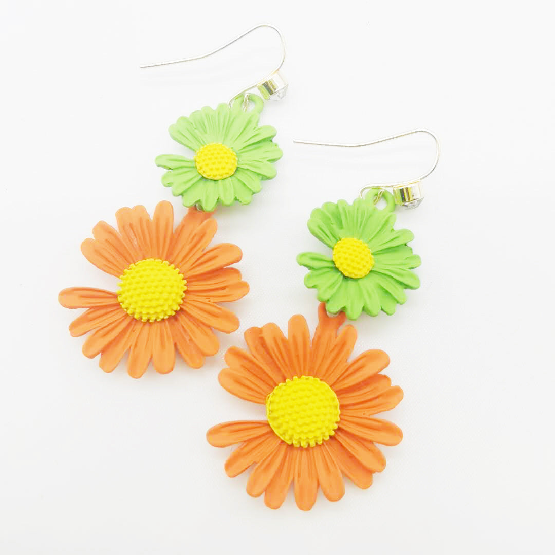 Wholesale Little Flower Earrings White Pastoral Style Party Wear Fashion Accessory