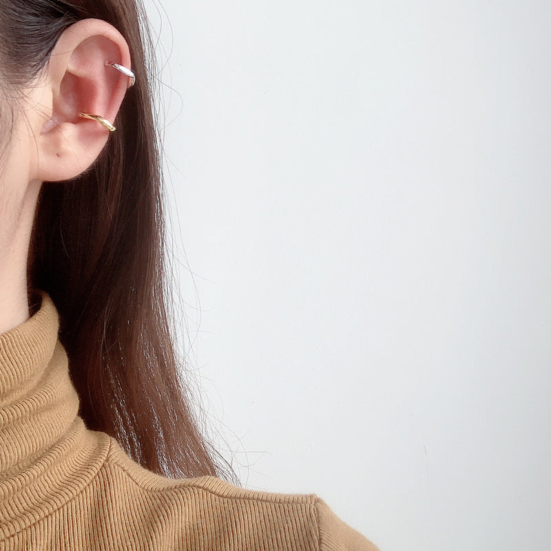 Wholesale S925 Sterling Silver Irregular Smooth Ear Clip ACC-ES-YWE002