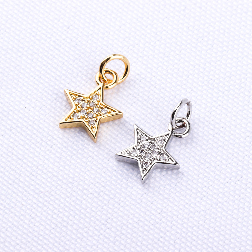 Wholesale Five-pointed star elephant zircon plated necklace