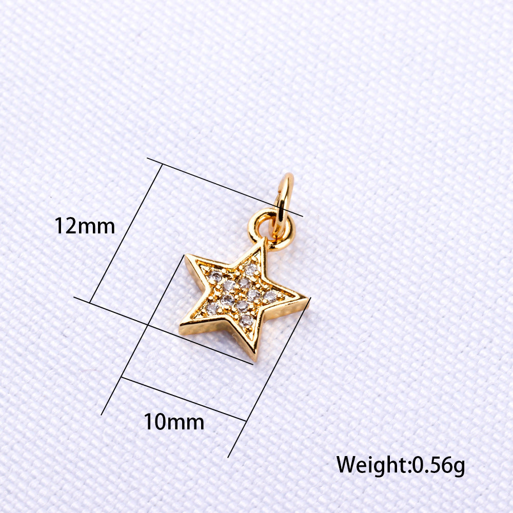 Wholesale Five-pointed star elephant zircon plated necklace