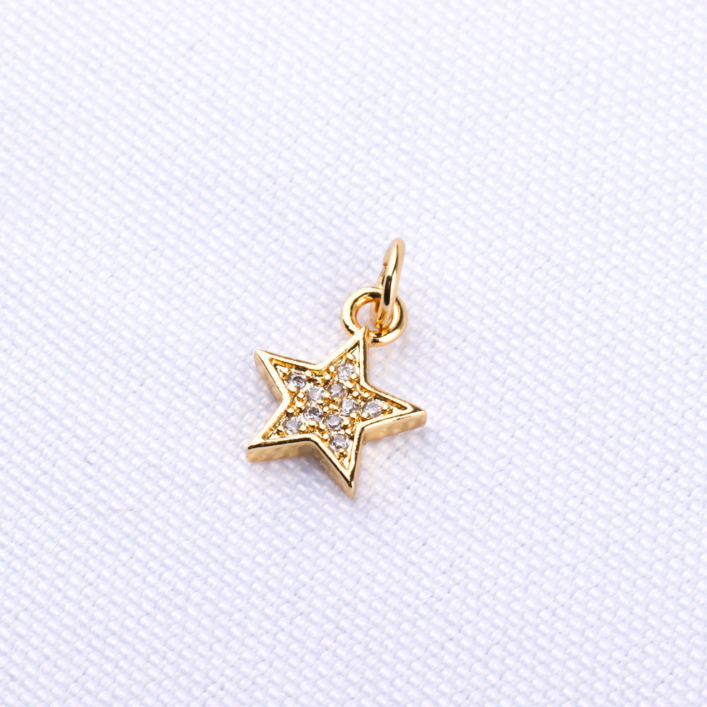 Wholesale Five-pointed star elephant zircon plated necklace