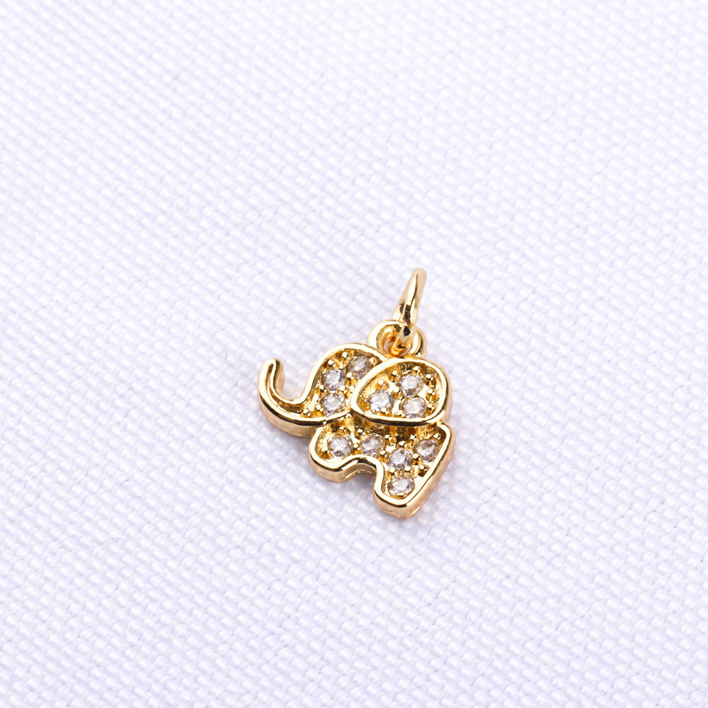 Wholesale Five-pointed star elephant zircon plated necklace