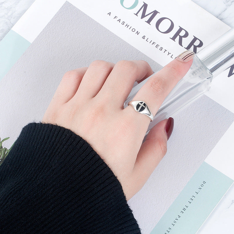 Wholesale Sterling Silver S925 Vintage Punk Style Cross Ring ACC-RS-ChaoXuan001