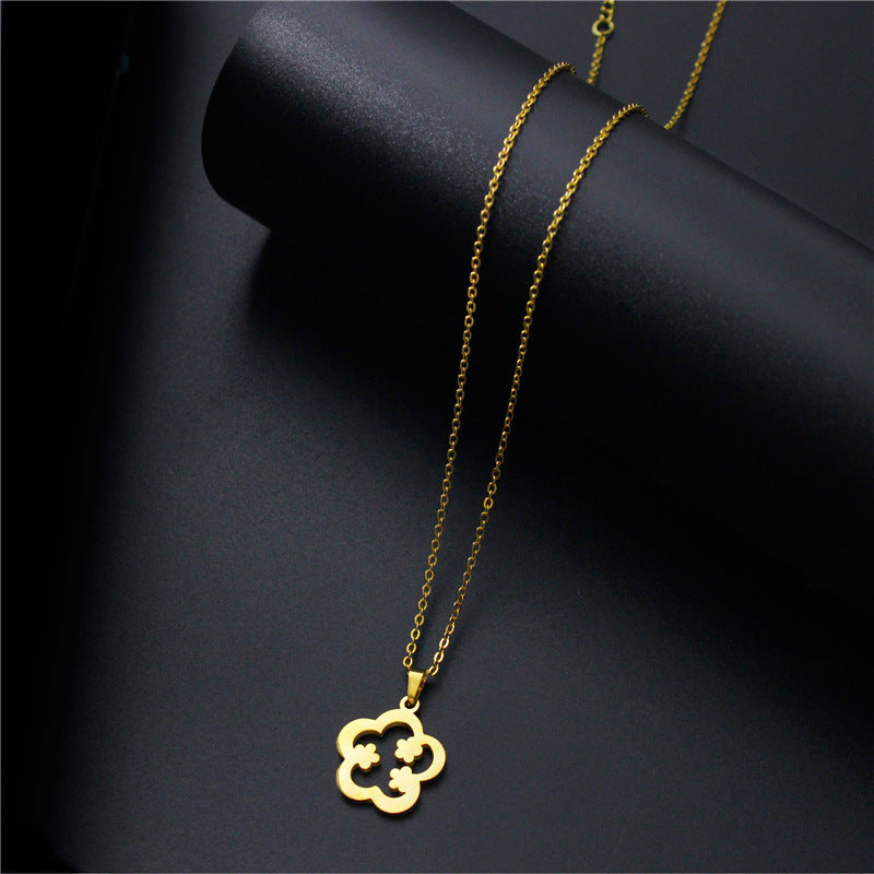 Wholesale Stainless Steel Small Flower Necklaces Choker Necklaces ACC-NE-MinM006