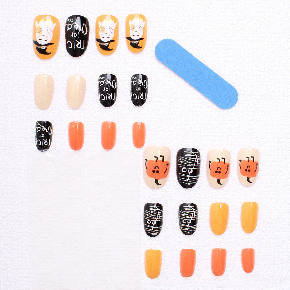 Wholesale 24 Pieces/box Halloween Press-on Nails Kits Nail Stickers ACC-NS-XingNai034