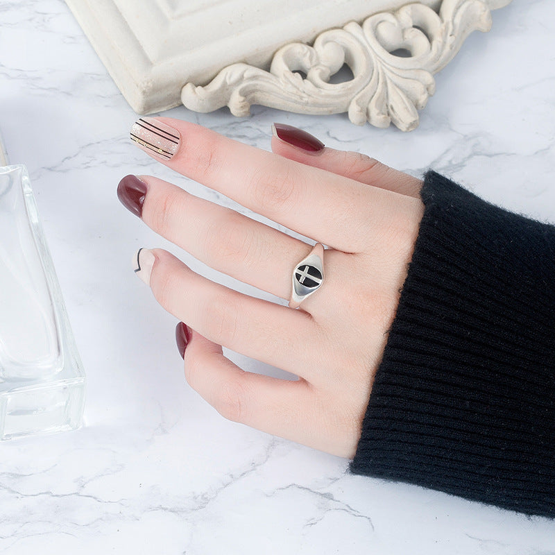Wholesale Sterling Silver S925 Vintage Punk Style Cross Ring ACC-RS-ChaoXuan001