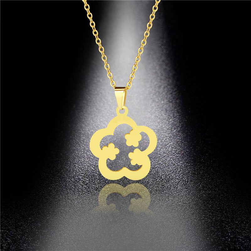 Wholesale Stainless Steel Small Flower Necklaces Choker Necklaces ACC-NE-MinM006