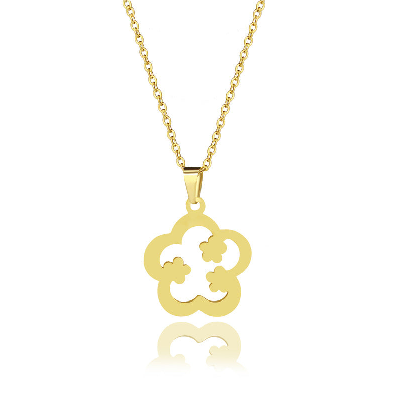 Wholesale Stainless Steel Small Flower Necklaces Choker Necklaces ACC-NE-MinM006