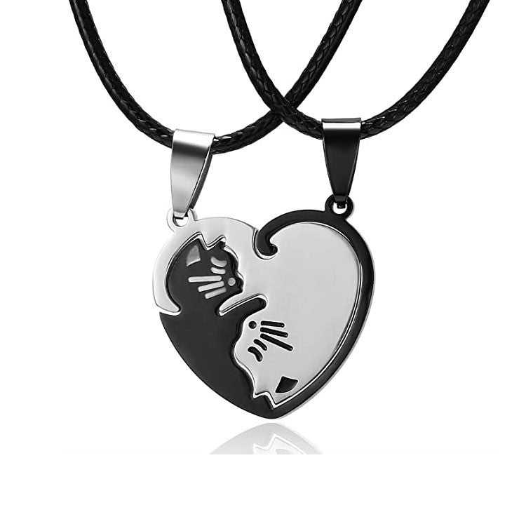 Wholesale  Titanium Steel Necklace Cat Couple Necklaces
