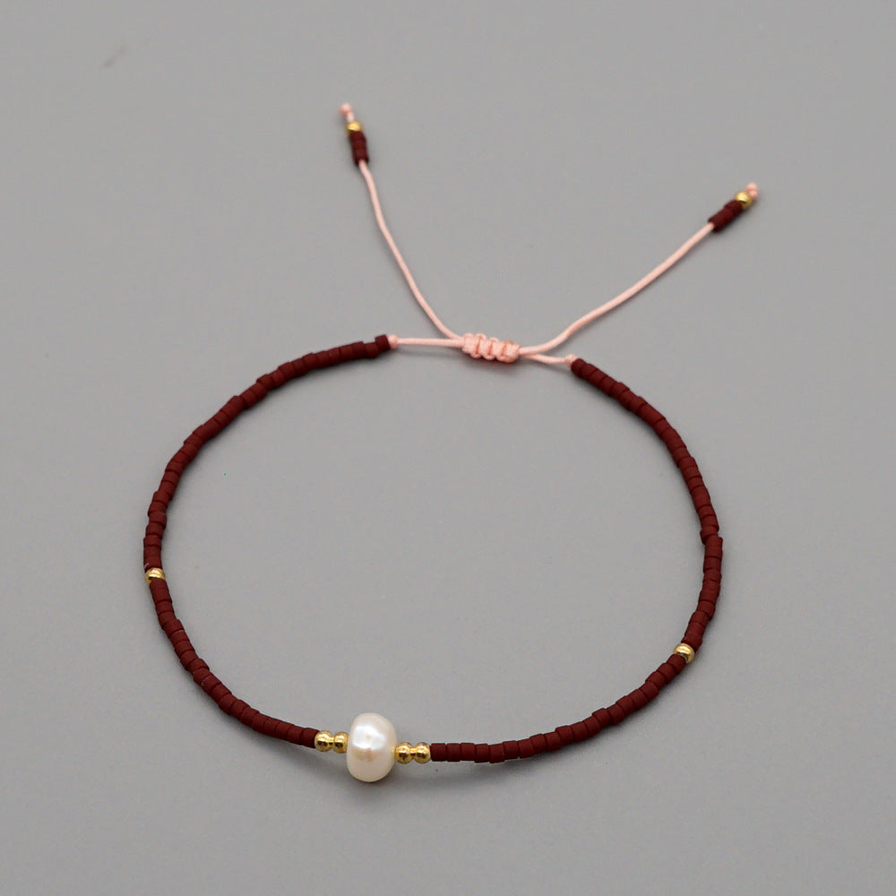 Wholesale Boho Style Natural Freshwater Pearl Bracelet Rice Beads Bracelet Bohemian ACC-BT-GWL002