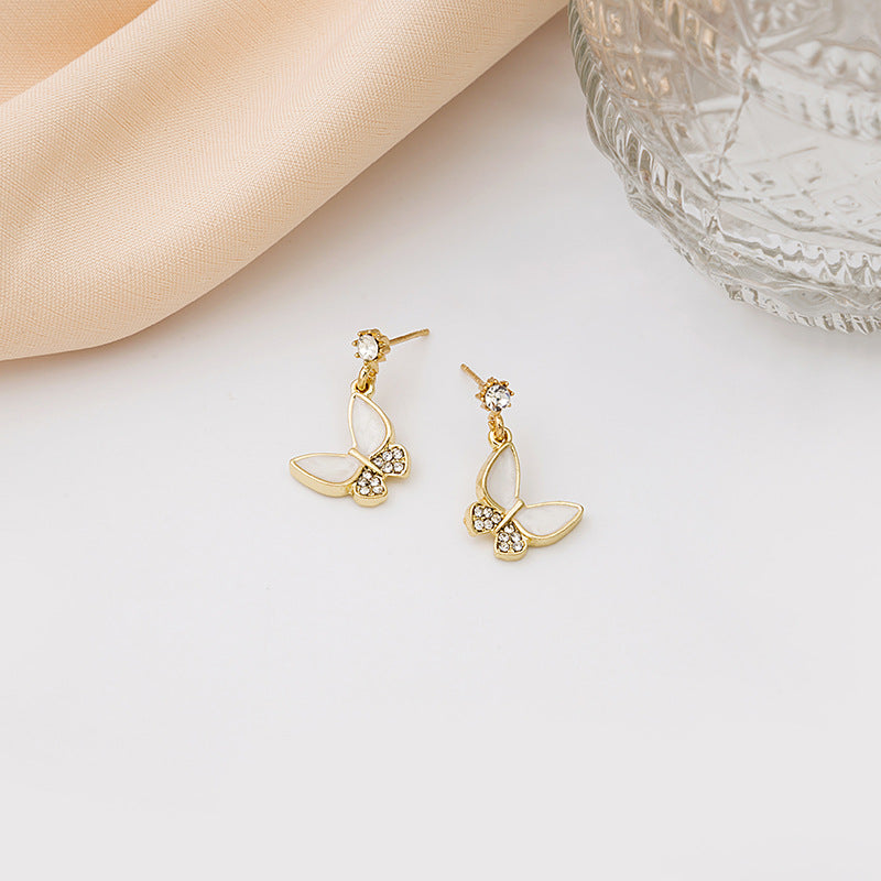 Wholesale Shell Butterfly 925 Silver Needle Alloy Earrings ACC-ES-MDD010