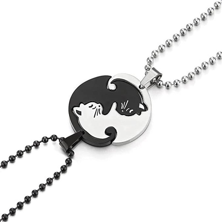 Wholesale  Titanium Steel Necklace Cat Couple Necklaces