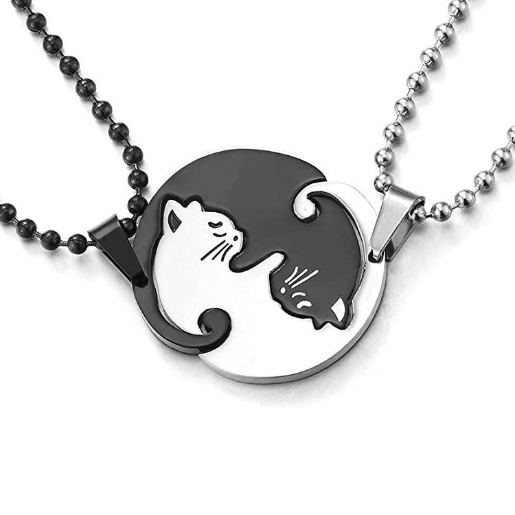 Wholesale  Titanium Steel Necklace Cat Couple Necklaces