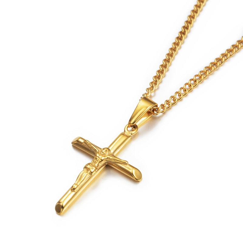 Wholesale Hip Hop Cylinder Cross Necklace