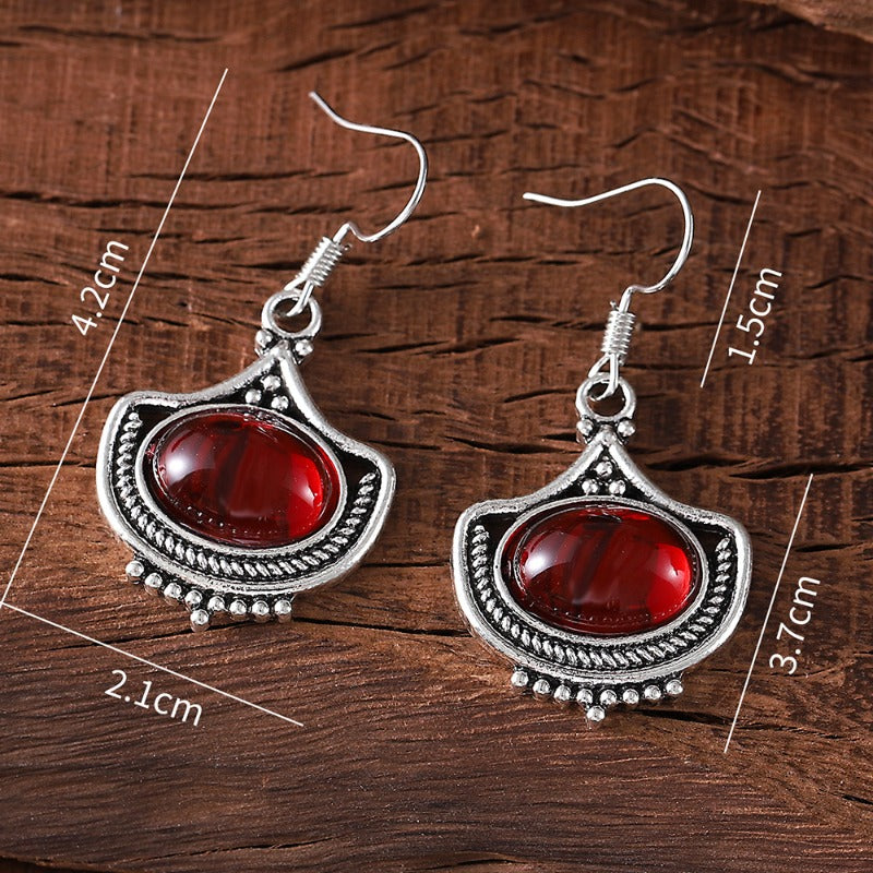 Wholesale Vintage Western Ruby Earrings ACC-ES-zhiyu003