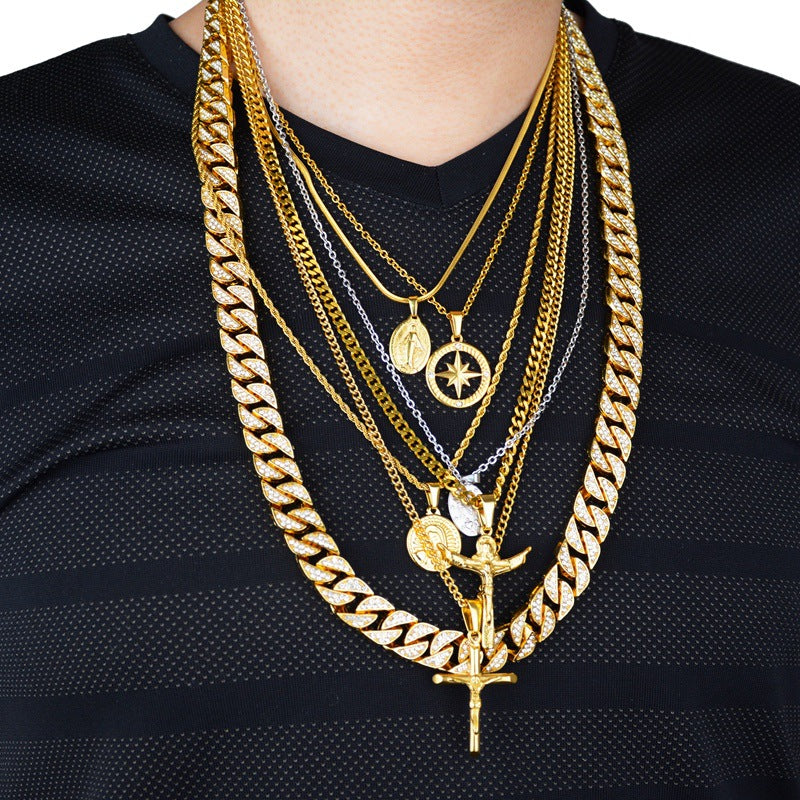 Wholesale Hip Hop Cylinder Cross Necklace