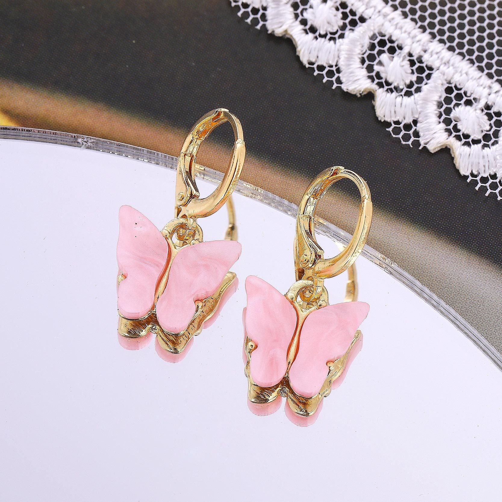 Wholesale Colorful Acrylic Butterfly Earrings ACC-ES-CMi021