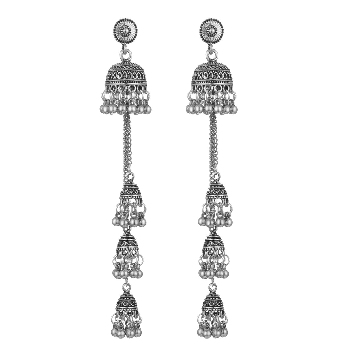 Wholesale Bohemian Bell Long Tassel Chain Earrings