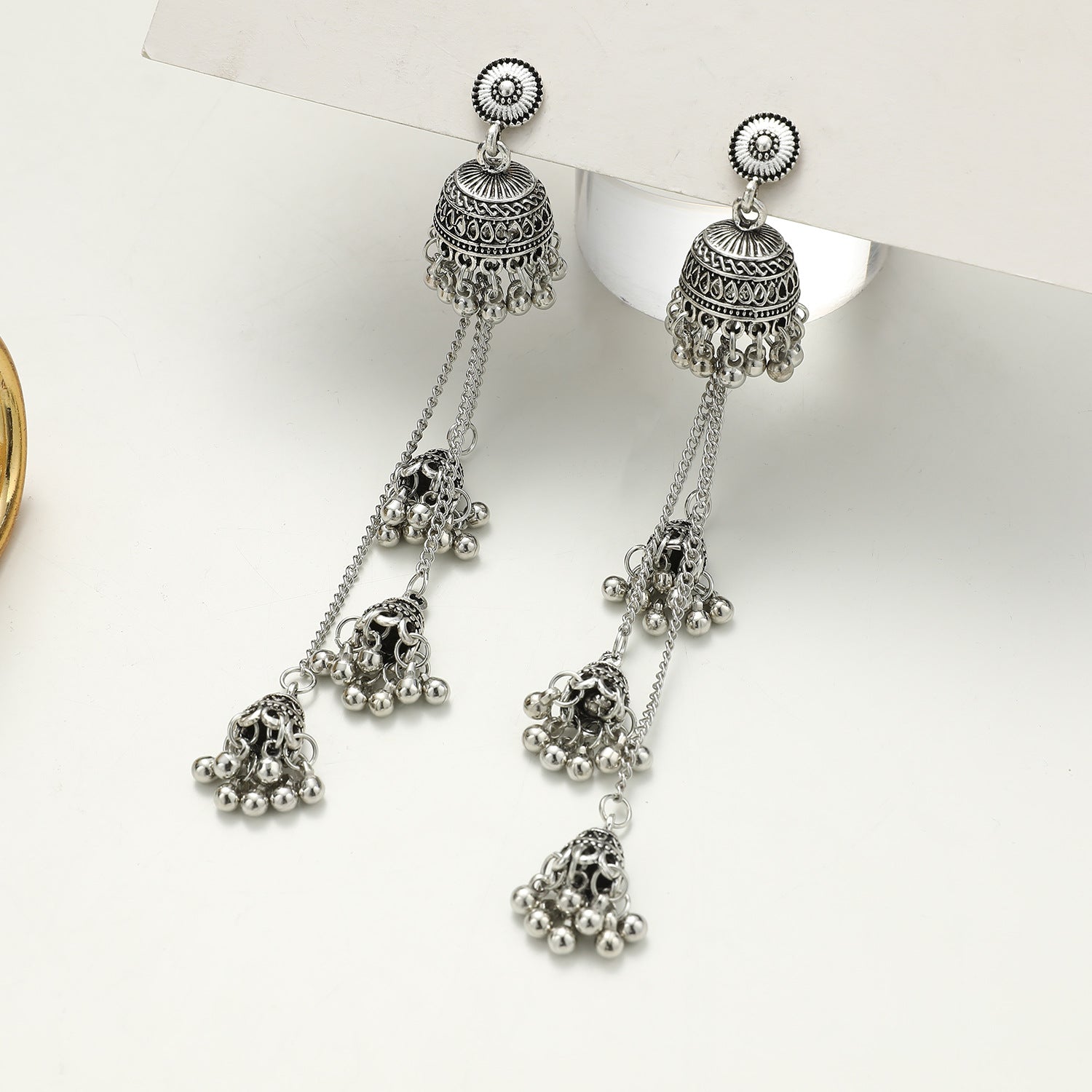 Wholesale Bohemian Bell Long Tassel Chain Earrings