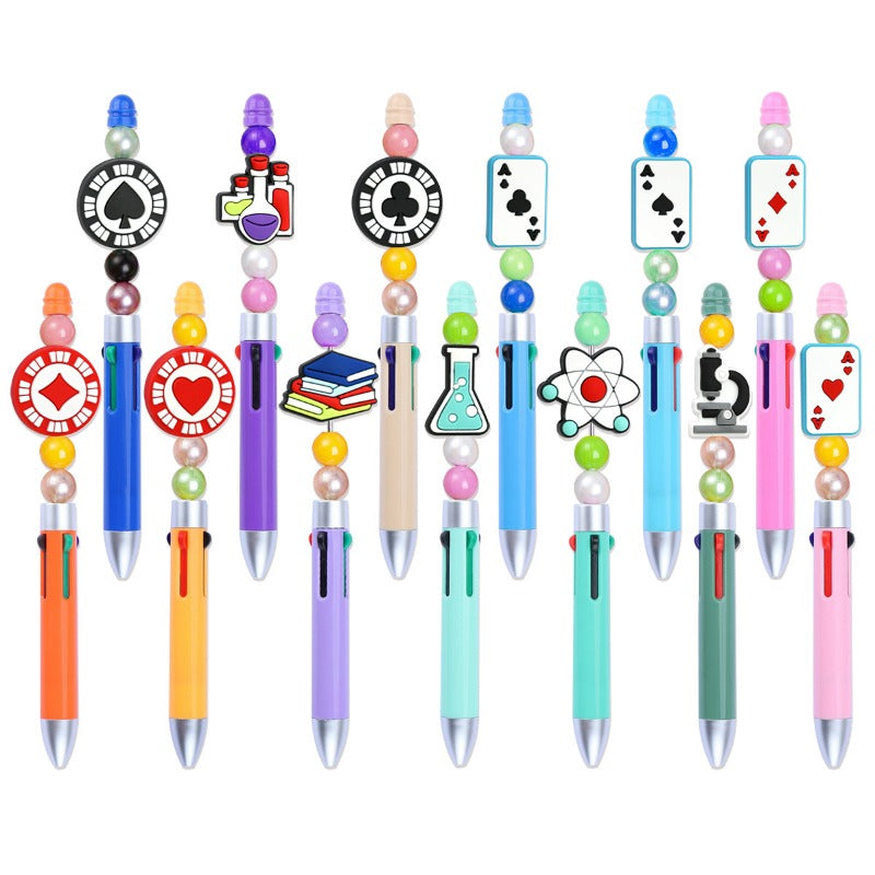 Wholesale Random 100pcs Cartoon Image PVC Soft Glue Focal Beads DIY Beaded Pen Accessories  ACC-BDS-RYY014