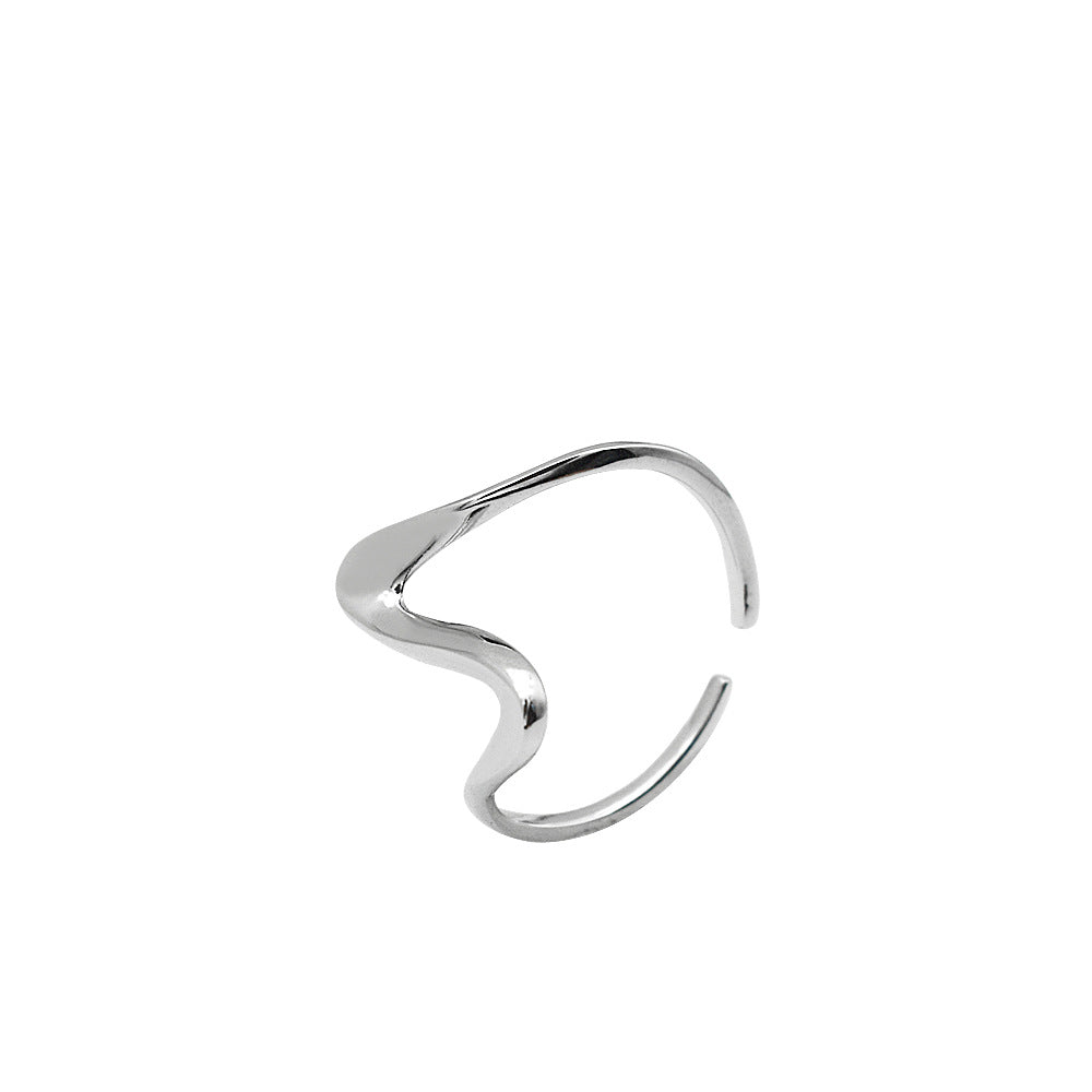 Wholesale s925 sterling silver wave pattern ring