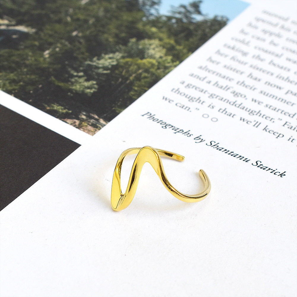 Wholesale s925 sterling silver wave pattern ring