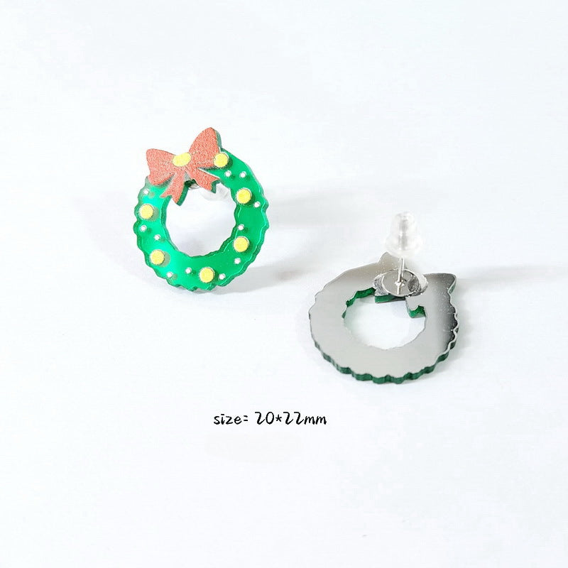 Wholesale Christmas Tree Rainbow Sloth Dinosaur Gingerbread Man Acrylic Earrings ACC-ES-XP026