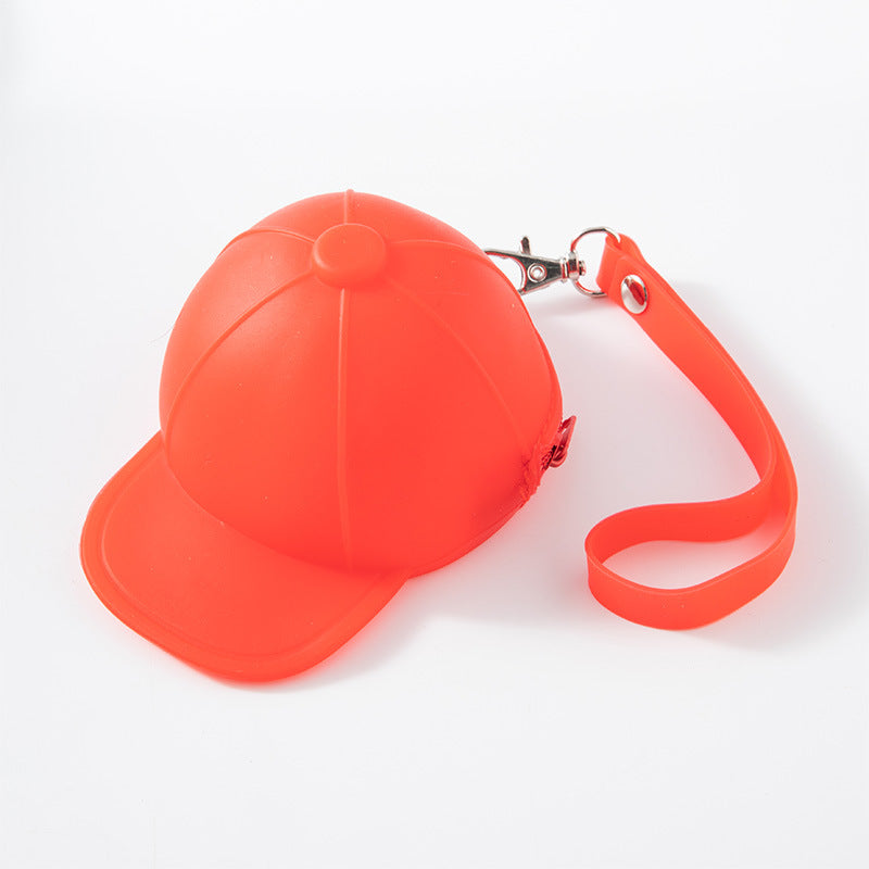Wholesale Cute Cartoon Candy Color Baseball Cap Silicone Coin Bag Keychain Wallet ACC-KC-YouTu004