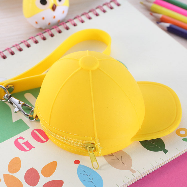 Wholesale Cute Cartoon Candy Color Baseball Cap Silicone Coin Bag Keychain Wallet ACC-KC-YouTu004