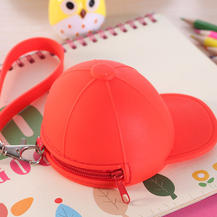 Wholesale Cute Cartoon Candy Color Baseball Cap Silicone Coin Bag Keychain Wallet ACC-KC-YouTu004