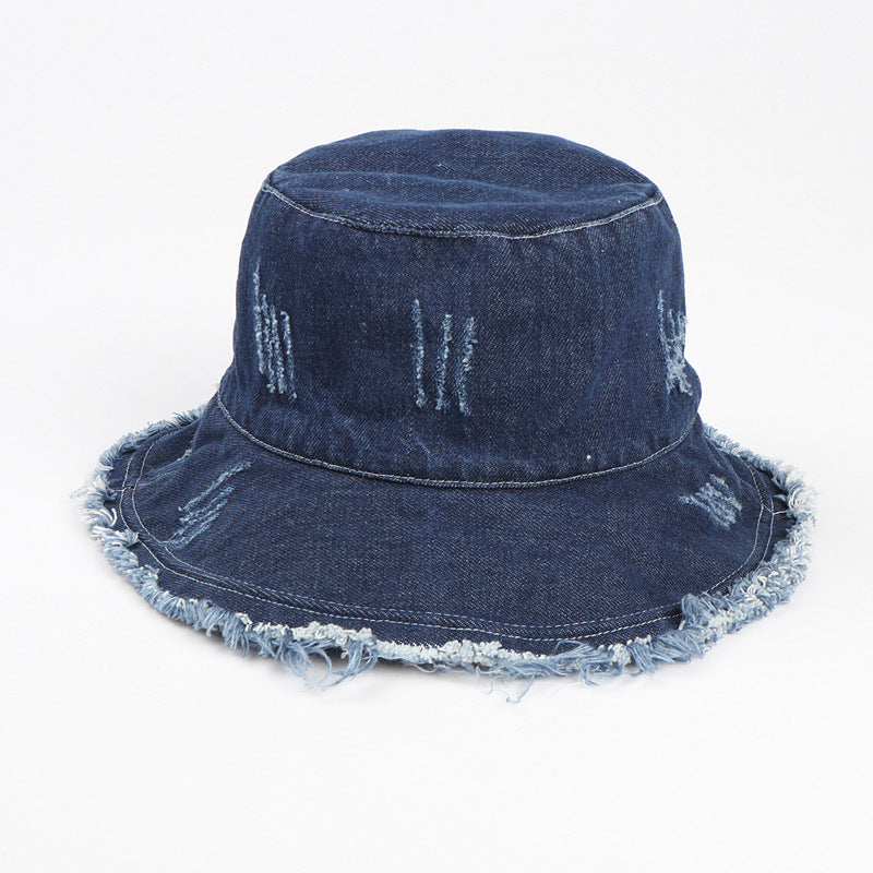 Wholesale  Vintage Washed Denim Fisherman Hat Bucket Hat