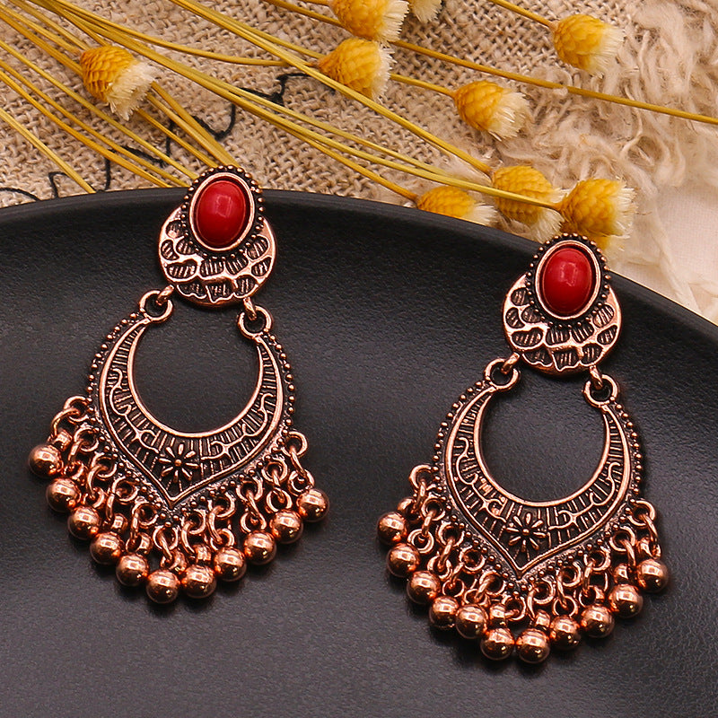 Wholesale Fashion Palace Style Retro Gold Tassel Alloy Earrings Vintage Earrings ACC-ES-HanH017