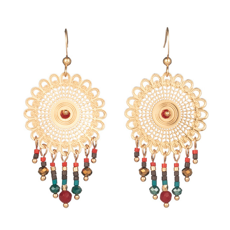 Wholesale Fashion Palace Style Retro Gold Tassel Alloy Earrings Vintage Earrings ACC-ES-HanH017